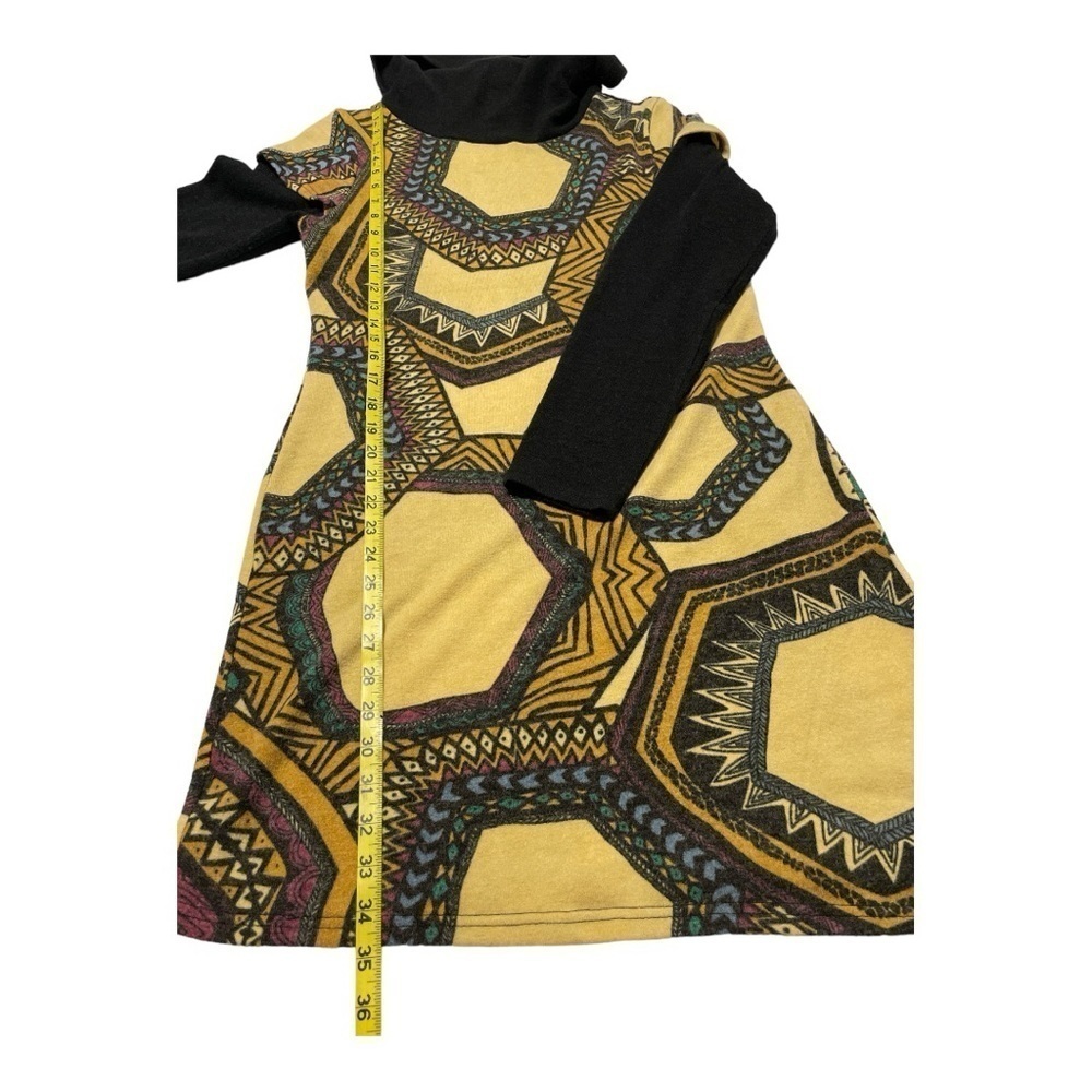 Addie Geo Print Cowl Neck Layered Sweater Dress Tunic L - Picture 11 of 13